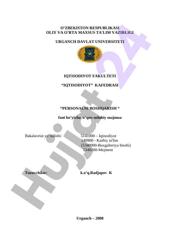 Iqtisodiyot faniga oid o‘quv-uslubiy majmua