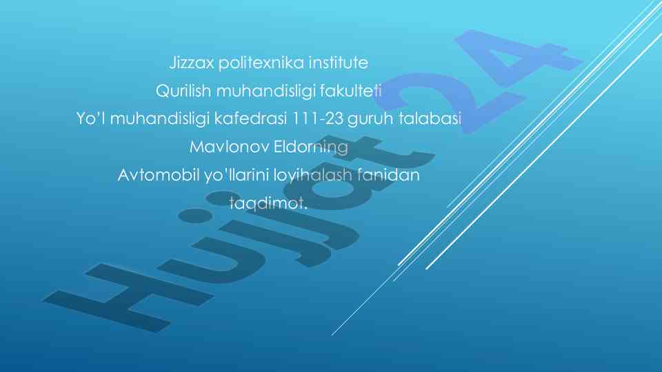 Avtomobil yo'llarini loyihalash tarixi