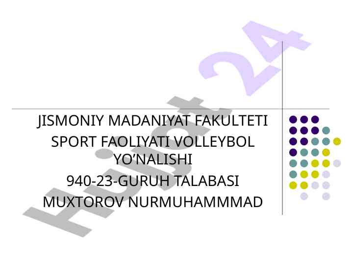 Voleybolchilar tayyorlash jarayoni boshqaruvi