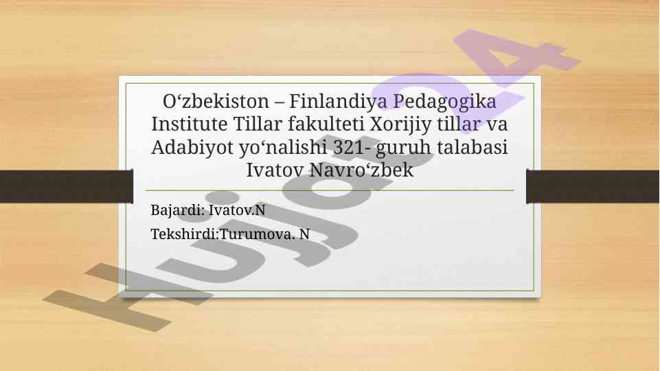 Analitik hisobot: sinfni kuzatish natijalari