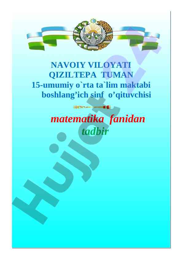 Matematika fanlari shohi: riyoziyot o‘rganish