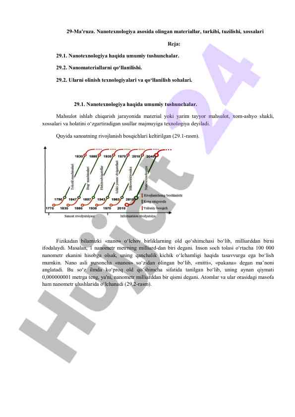 Nanotexnologiya asosida olingan materiallar tahlili