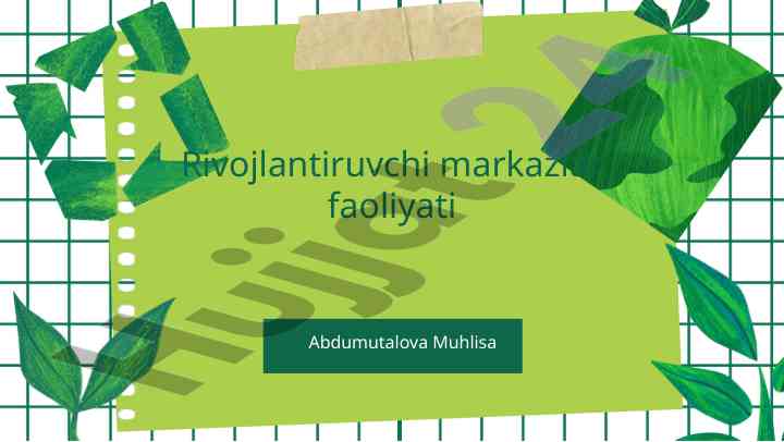 Rivojlantiruvchi markazlar faoliyati va strategiyalari