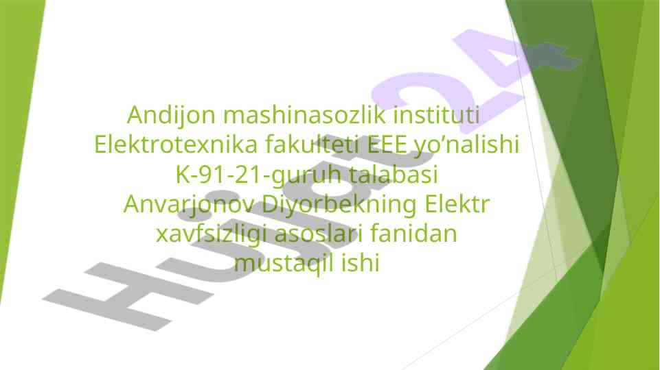 Elektr xavfsizligi va izolyatsiya vositalari