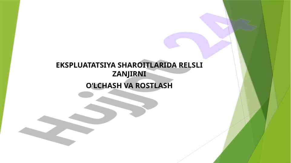 Rele zanjirini o‘lchash va rostlash usullari