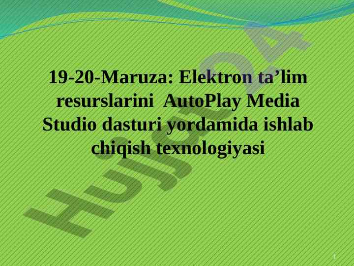 Elektron ta’lim resurslarini autoplay dasturi yordamida
