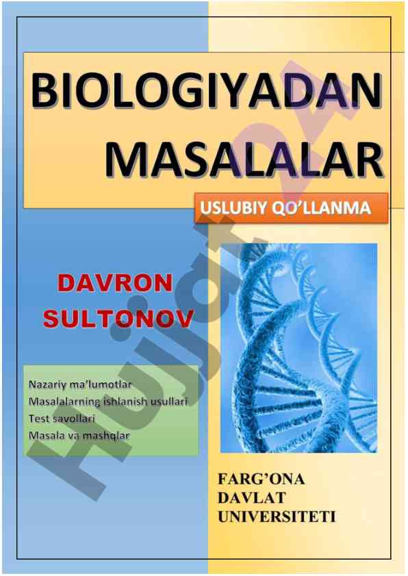 Biologiyadan masalalar uslubiy qo‘llanma