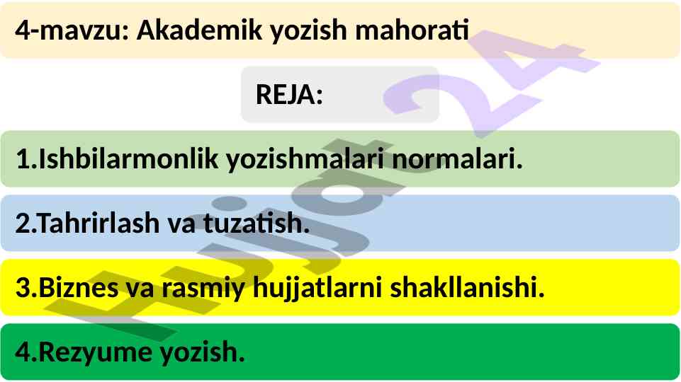 Ishbilarmonlik yozishmalari normalari haqida