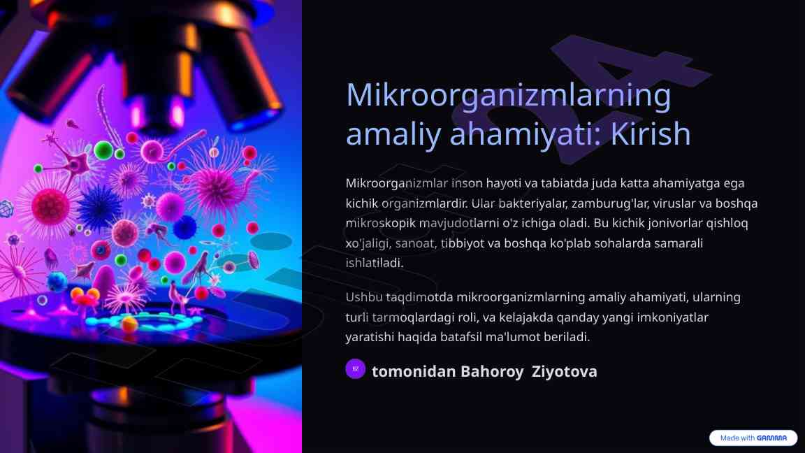 Mikroorganizmlarning amaliy ahamiyati qishloq xo'jaligida