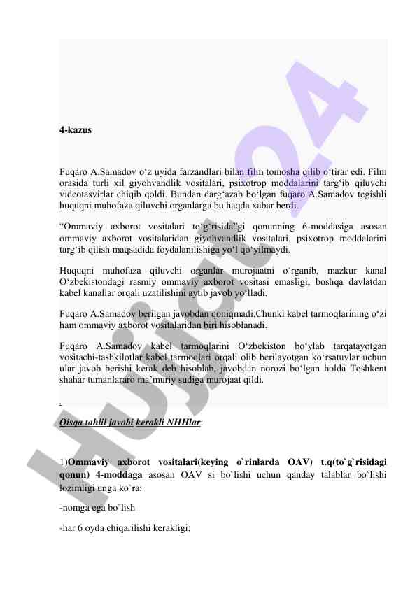 Giyohvandlikni targ'ib qilishga qarshi murojaat