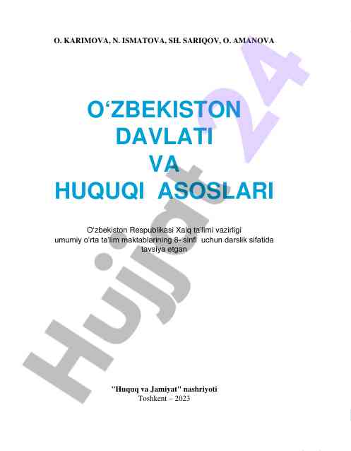 O‘zbekiston davlati va huquqi asoslari