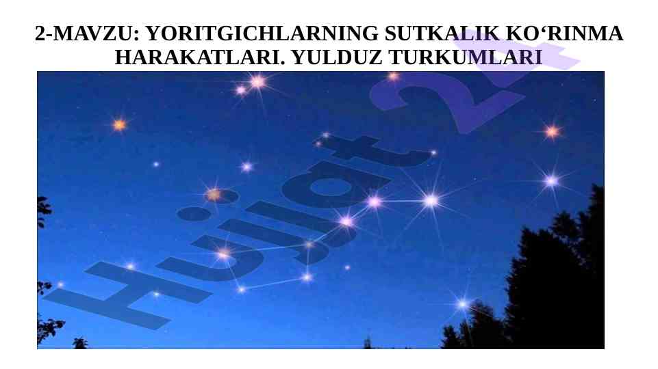 Yulduzlarning sutkalik koʻrinma harakatlari