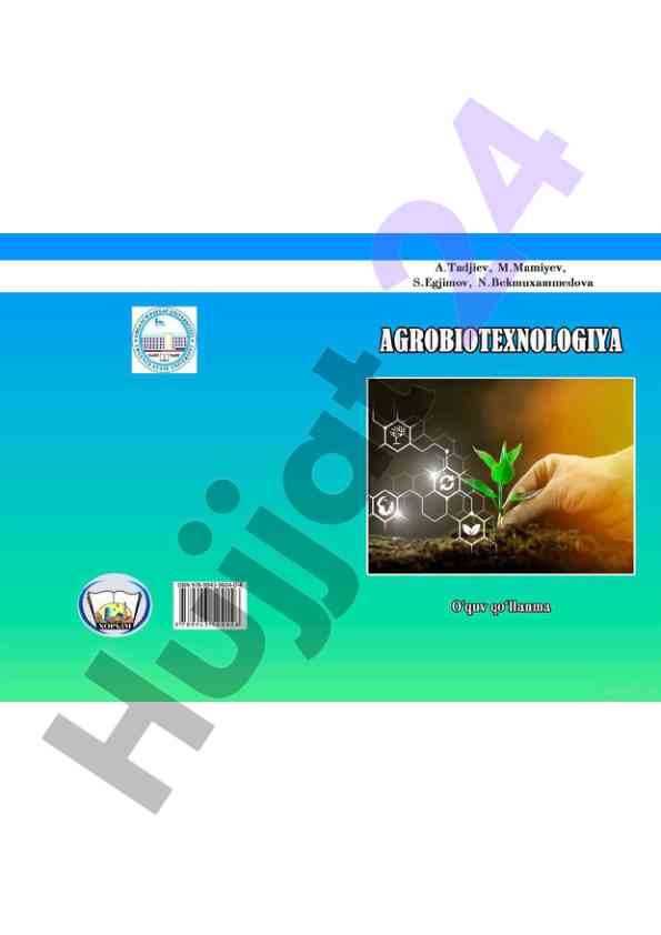 Agrobiotexnologiya o‘quv qo‘llanma