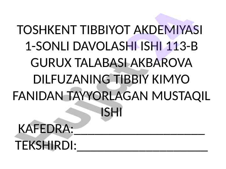 A-amino kislotalar va vitaminlarning tibbiyotdagi o‘rni