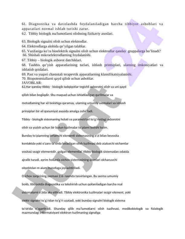 Tibbiy biologik ma'lumotlarni olish asoslari