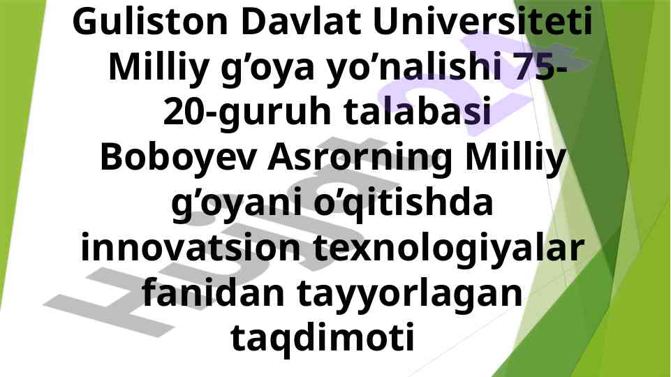 Innovatsion texnologiyalar fanida taqdimot