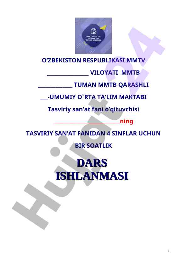 Ona yurtimiz ta’limi bilan tanishtirish darsi