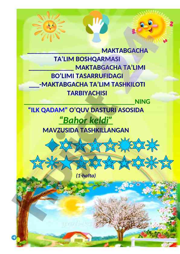 Bahor keldi mavzusi bo'yicha dars ishlanmasi