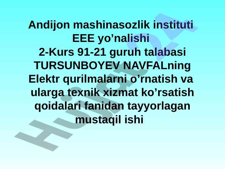 Portlashga xavfli hududlardagi elektr qurilmalar