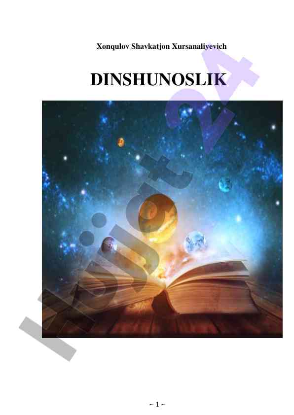 Dinshunoslik fanidan o‘quv qo‘llanma