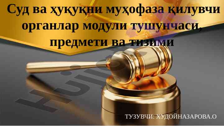 Sud va huquqni muhofaza qiluvchi organlar moduli tushunchasi
