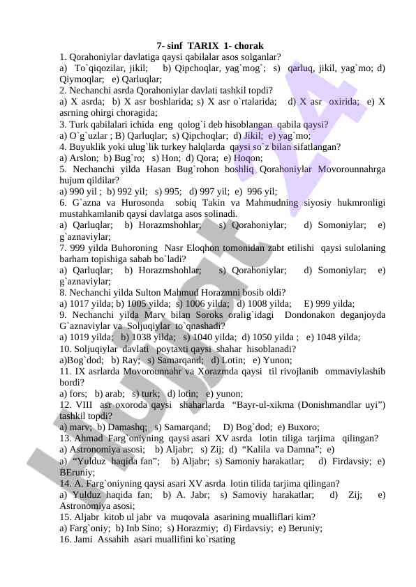 Qorahoniylar davlati haqida tahlil va savollar