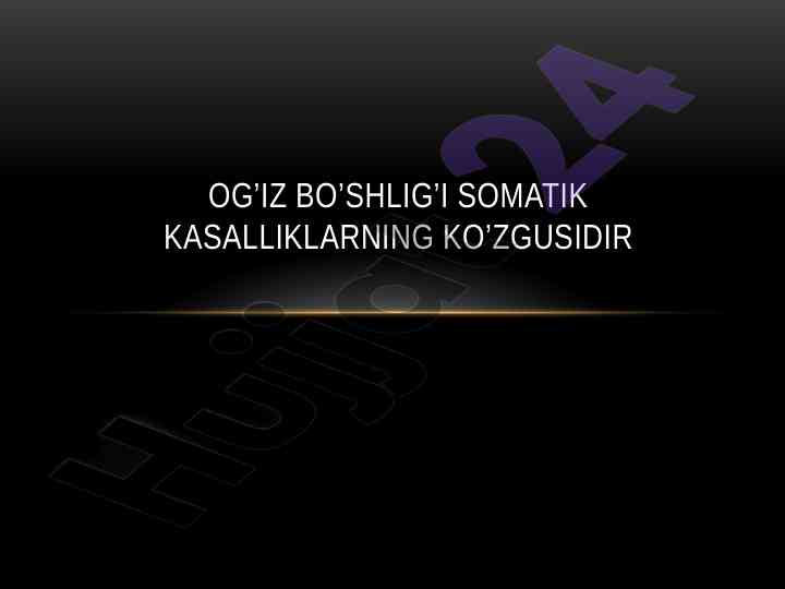 Og'iz bo'shlig'ida somatik kasalliklar o'zgarishlari