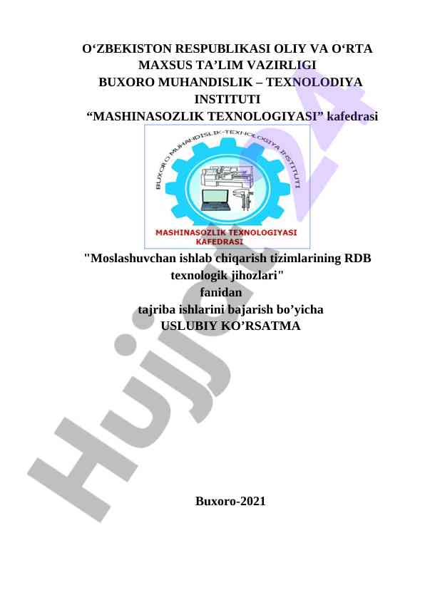 Moslashuvchan ishlab chiqarish tizimlari tajriba ishlari