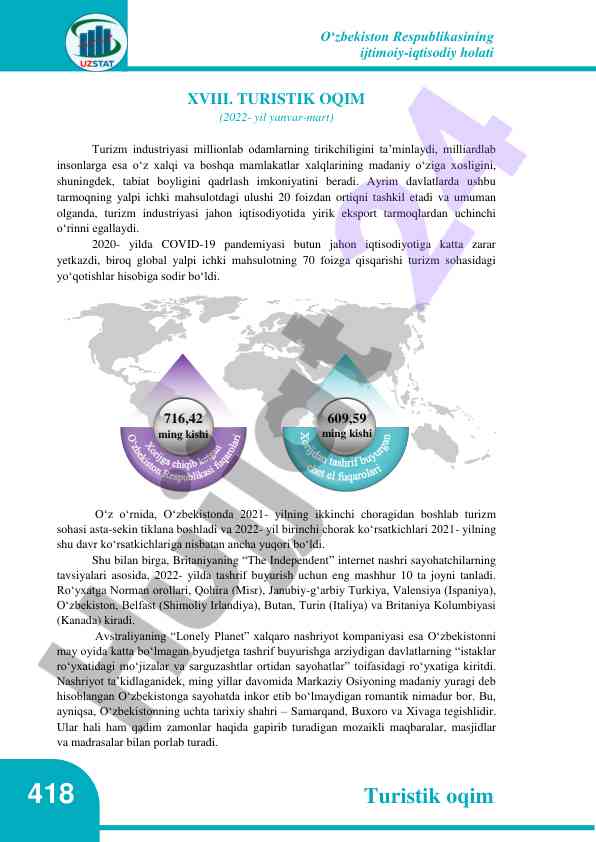 Turizm industriyasi va ijtimoiy-iqtisodiy holat
