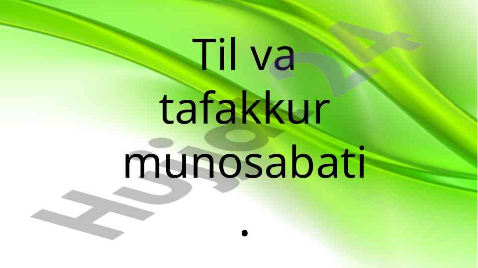 Til va tafakkur munosabati: mantiqiy tushunchalar