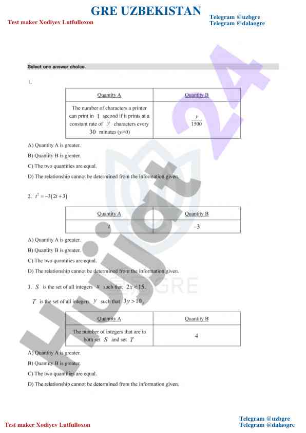 Gre uzbekistan test preparation resource