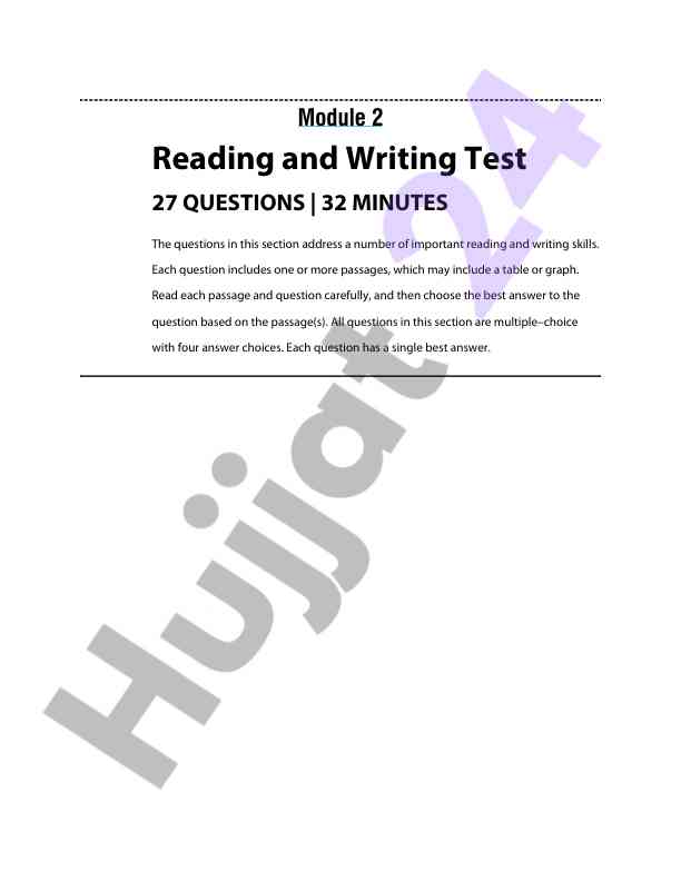 Module 2 reading and writing test questions
