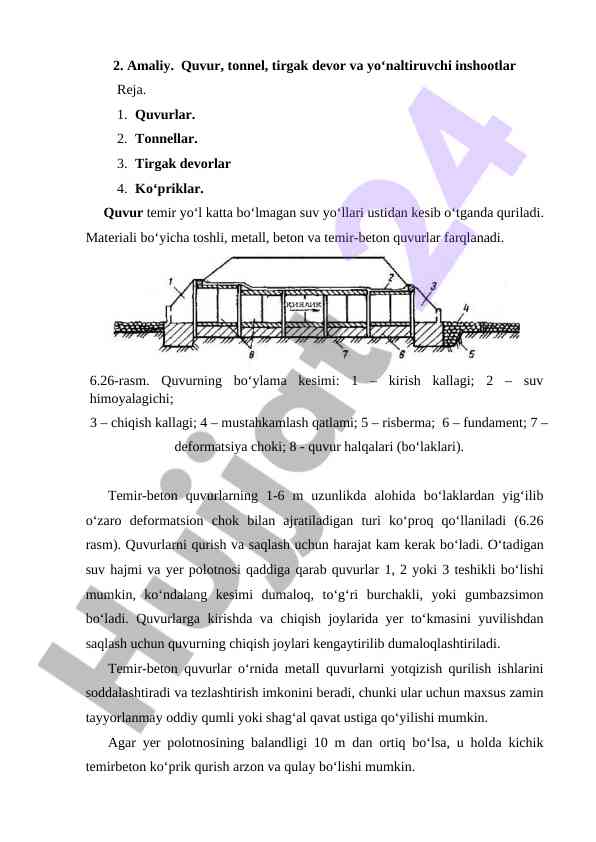 Quvur tonnel va inshootlar qurilishi haqida ma'lumot