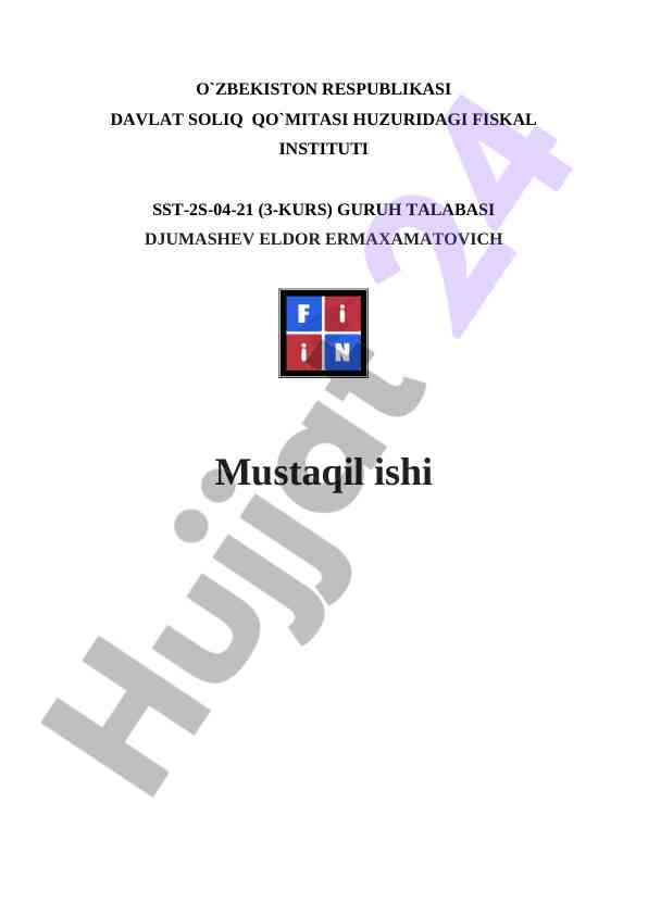 Chet tuzilmalari o‘zbekistonda faoliyat yuritishda