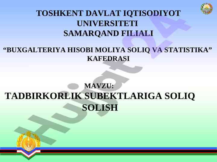Tadbirkorlik subektlari va moliyaviy sanksiyalar
