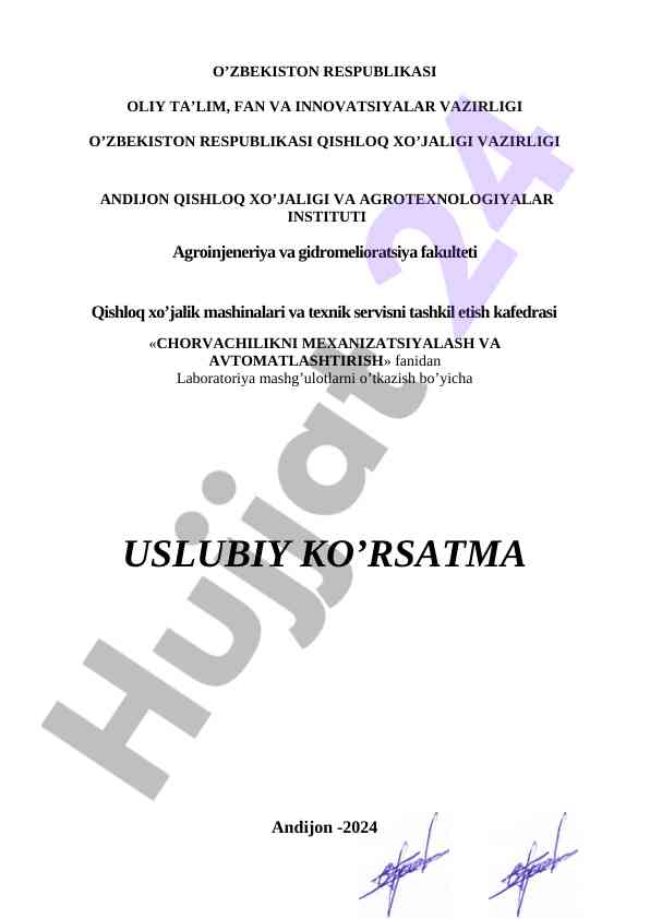 Laboratoriya mashg'ulotlari uslubiy ko'rsatma 2024