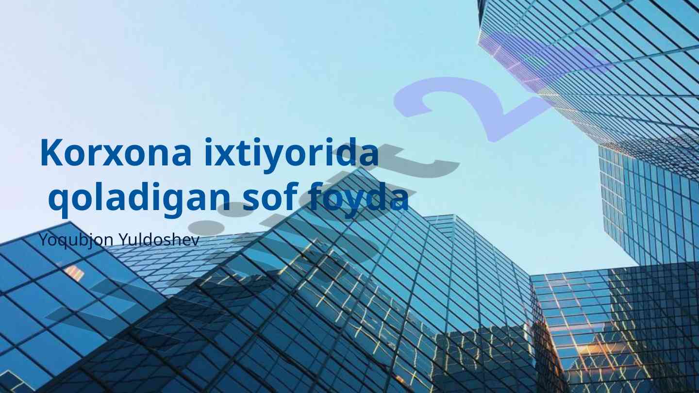 Sof foyda va uning hisoblanishi usullari