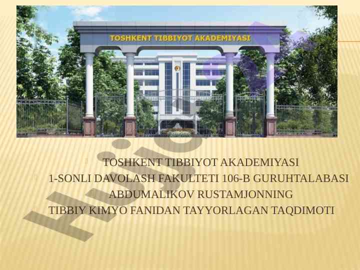 Tosh kasalliklarining kimyoviy asoslari
