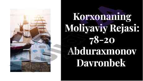 Korxonaning moliyaviy rejasi va hisobotlari
