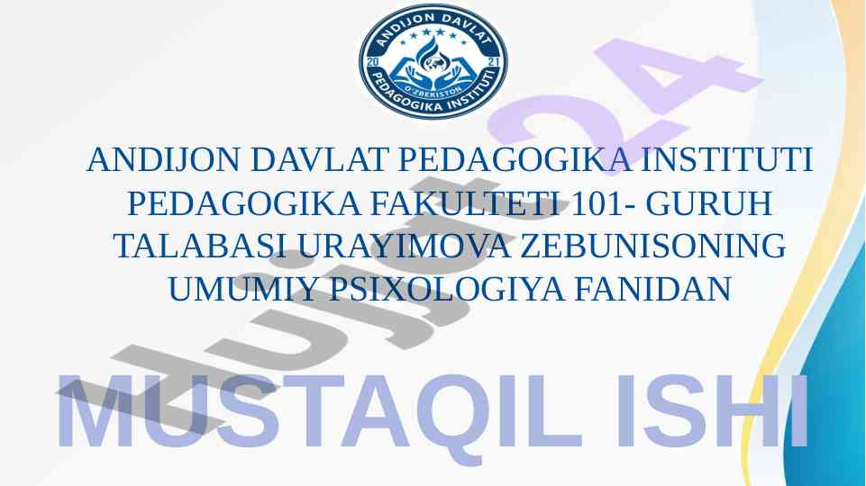 Gerontopsixologiya va keksalik psixologiyasi tahlili