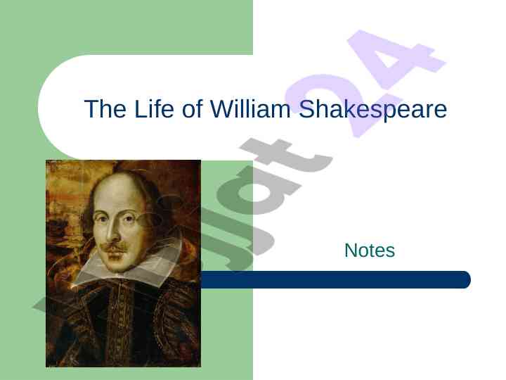 The life and works of william shakespeare