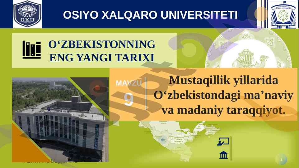 O‘zbekiston tarixi va madaniyati: mustaqillik yillari