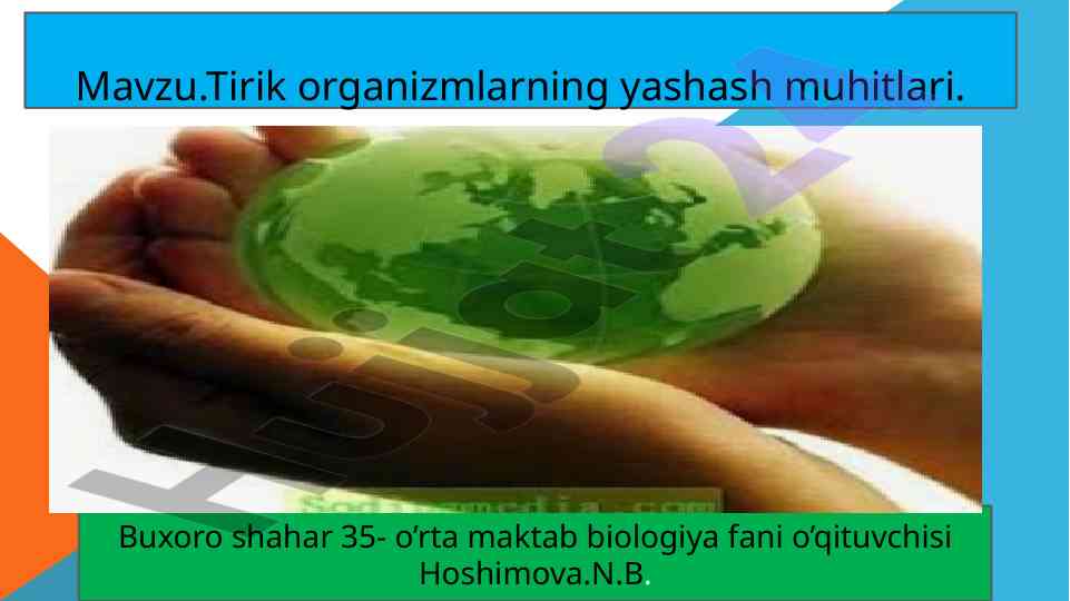 Tirik organizmlarning yashash muhitlari