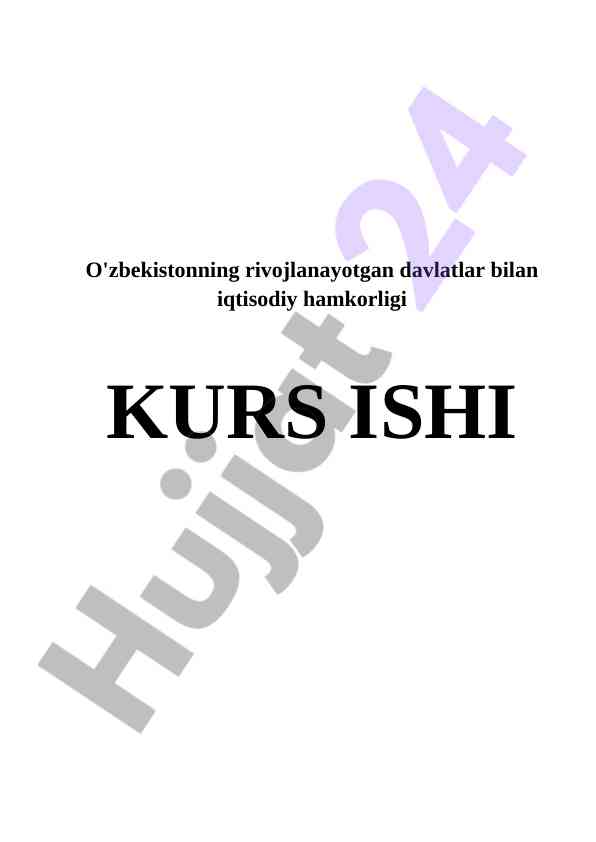 O'zbekistonning Iqtisodiy Hamkorligi