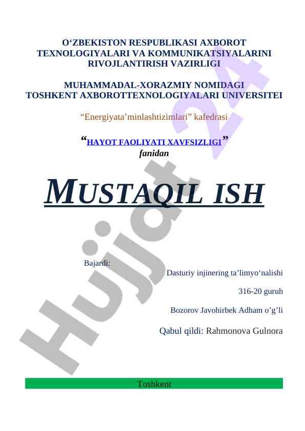 Ishlab chiqarish faoliyatida xavfsizlikni oshirish