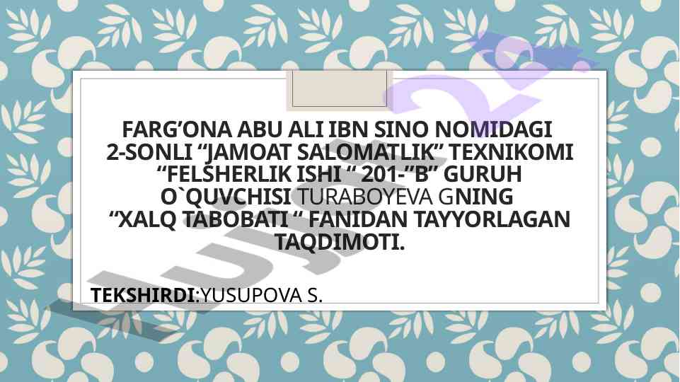 Tib qonunlari haqida taqdimot tayyorlash