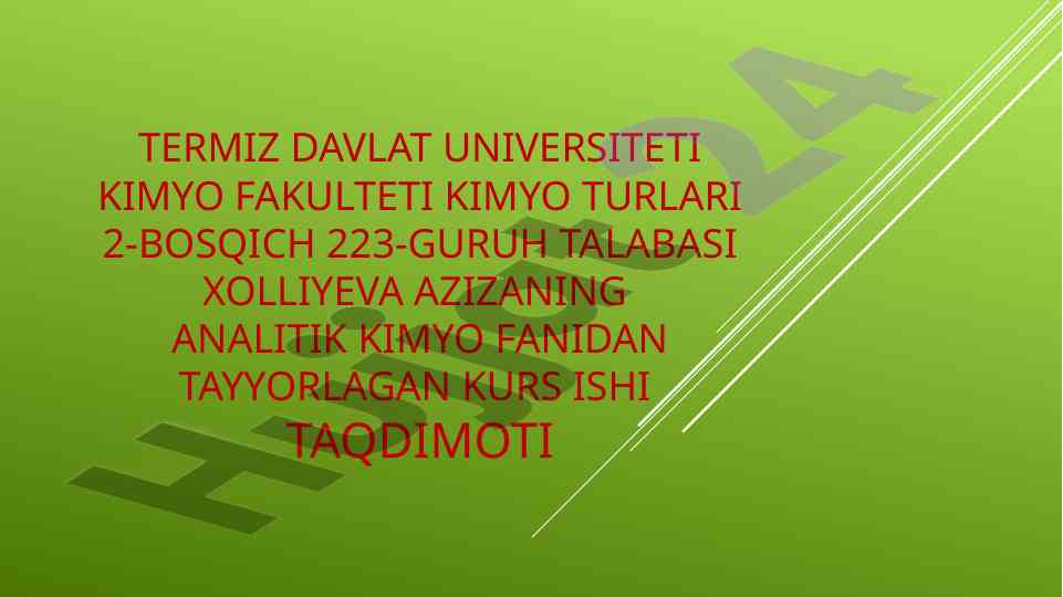 Lyuminyessentsiya analiz metodi taqdimi