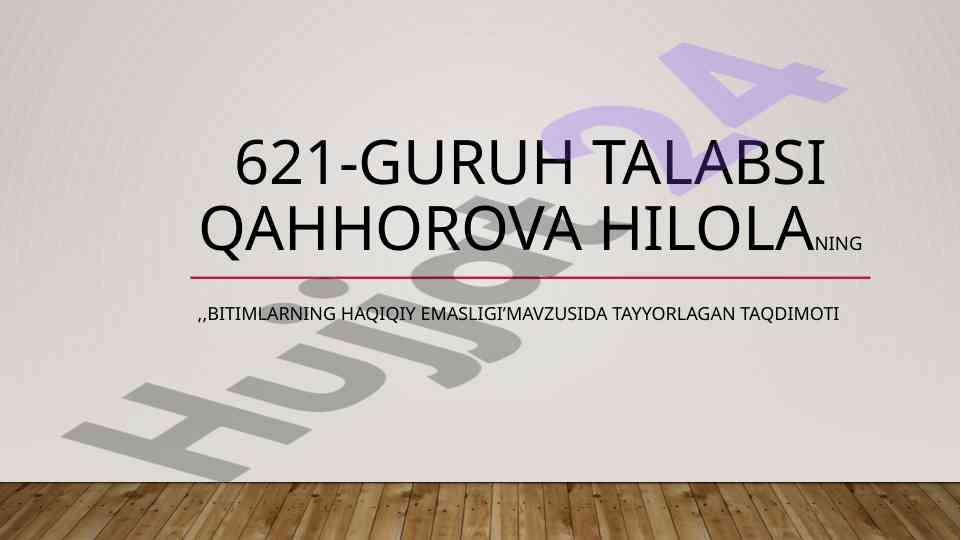 Bitimlarning haqiqiy emasligi taqdimoti