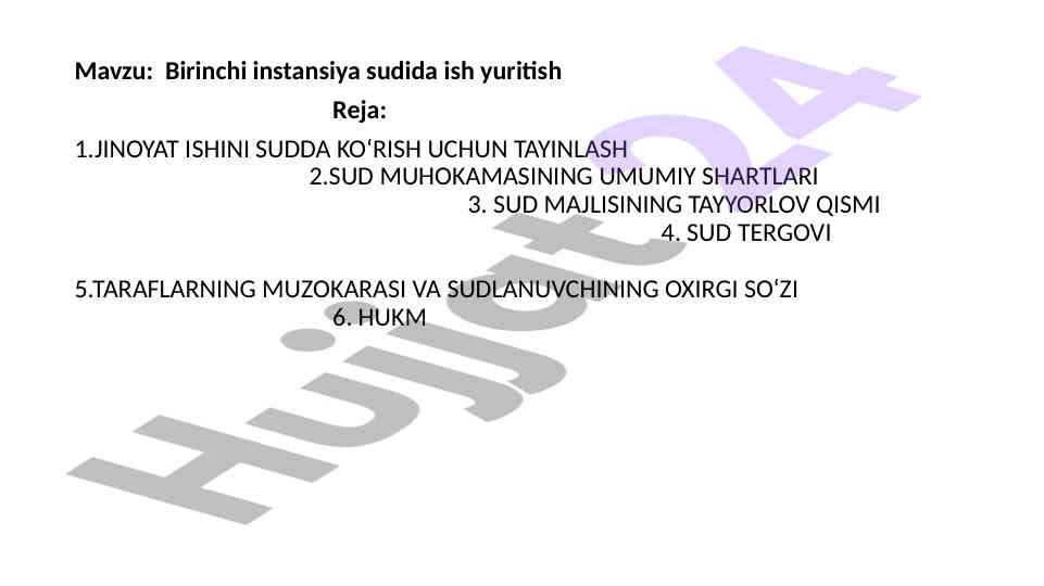 Birinchi instansiya sudida iqtisodiy ishlar