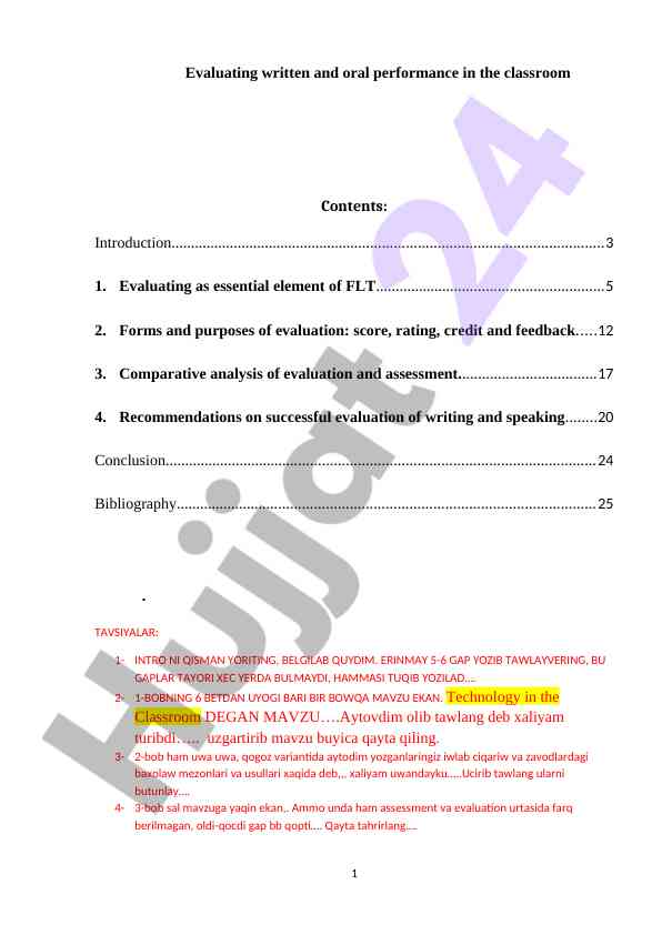 Evaluating performance in foreign language teaching